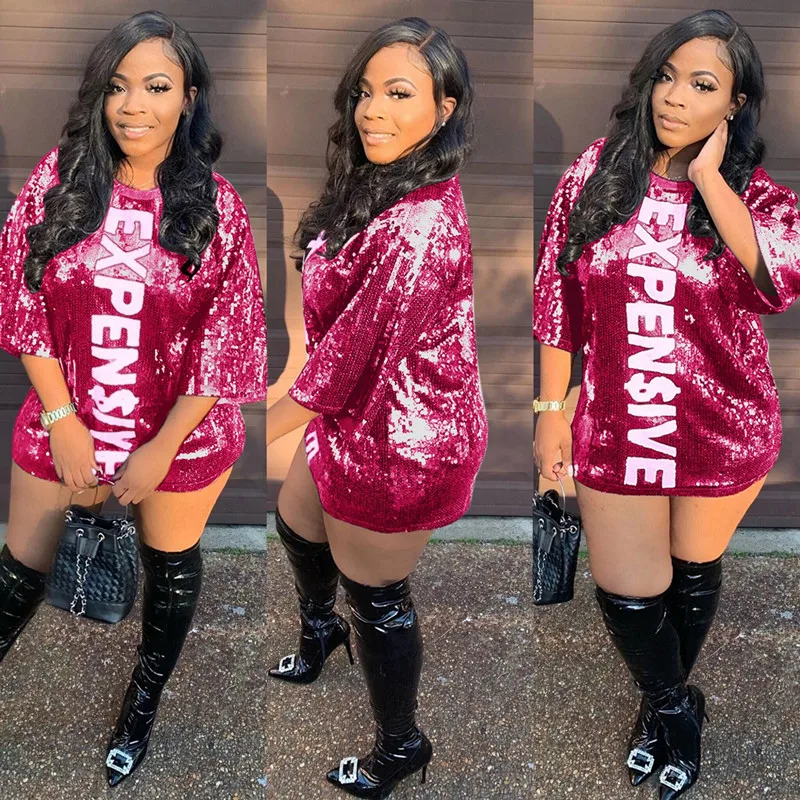 Fashionable sparkling women evening dresses with sequined