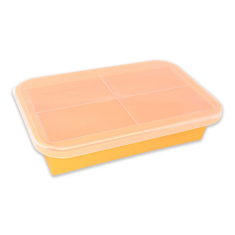 WHOLESALE One cavity Silicone Frozen Food Container Reusable Large Size  Fresh Meat Container Tray With lid