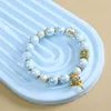 Pulsera de rueda de oración mantra de seis sílabas-maca azul