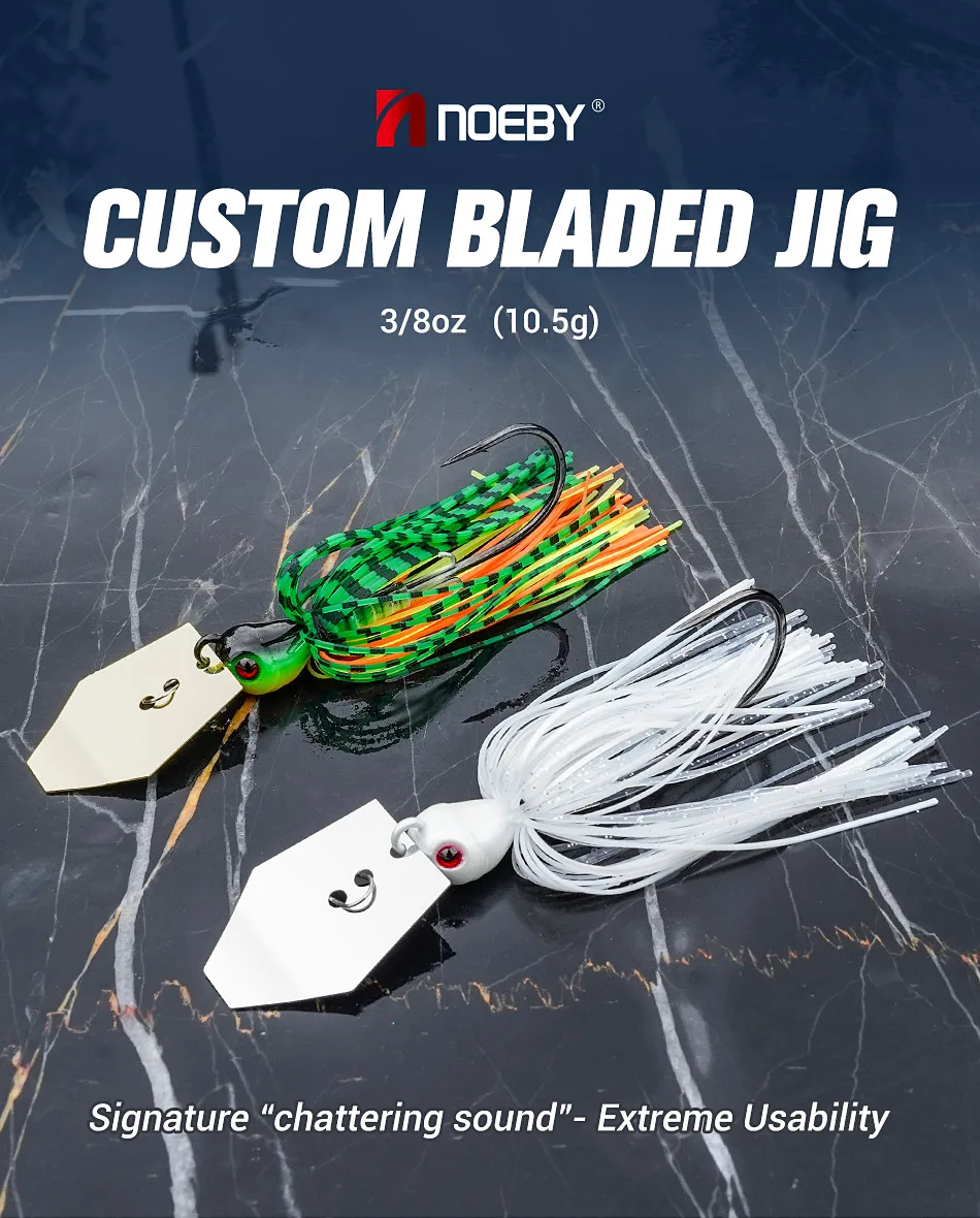 Noeby Chatterbait Lure 10.5g Bladed Lead Jig Head Buzz Bait Fish
