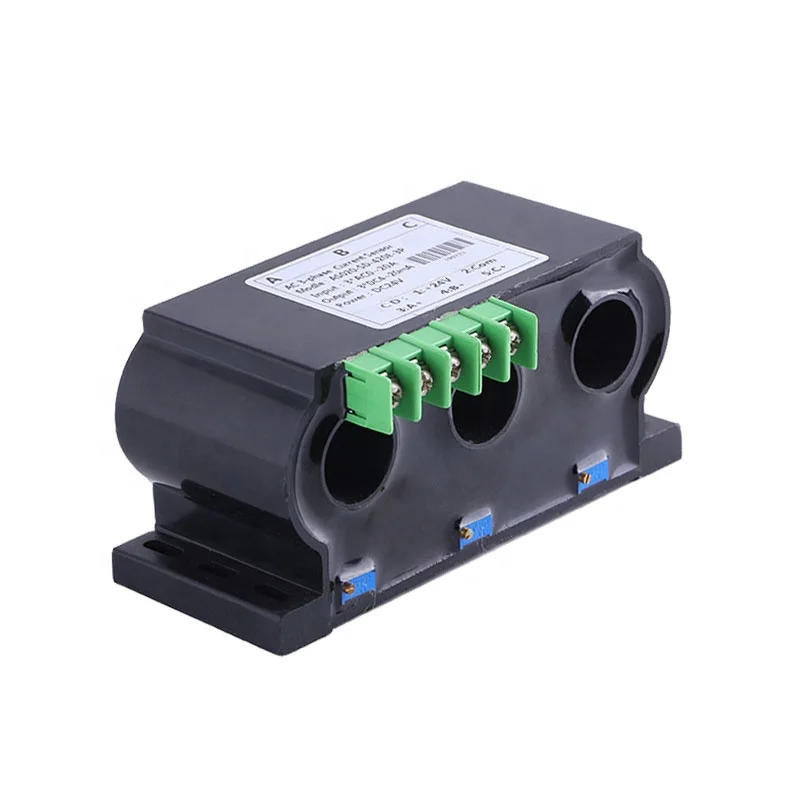 factory price ac split core 3 phase current transmitter 4 20ma hall current sensor 100a 400a three phase current transducer