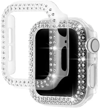 Bling Diamond Bumper Protective Case for Apple Watch Cover Series 6 SE 5 4 3 2 1 Gold Concept For iwatch 40mm 44mm 38mm 42mm