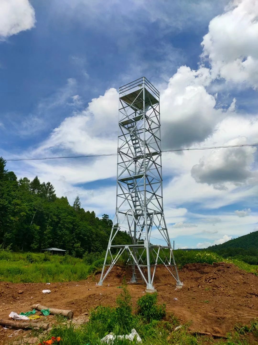 Multi-Purpose Telecom Tower Antenna Watch Platform Support Galvanized Steel for Rural Areas Observation Durable Weatherproof manufacture