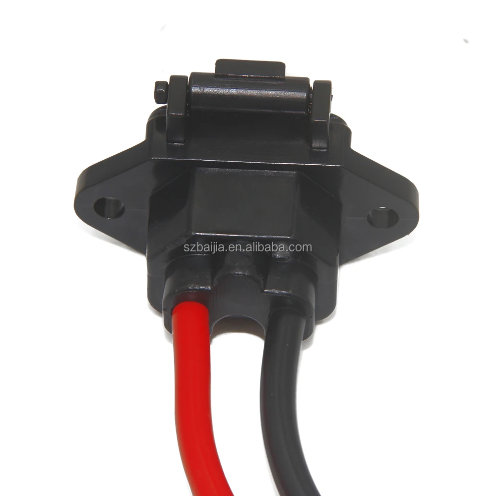 3P Plug 4 square with cover 20cm Panel Power Inlet Sockets Connectors for for Electric Motorcycle Scooter parts Accessories