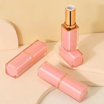 In stock 3.8g square pink elegant lipstick tube packaging material Thick wall lipstick tube empty tube shell