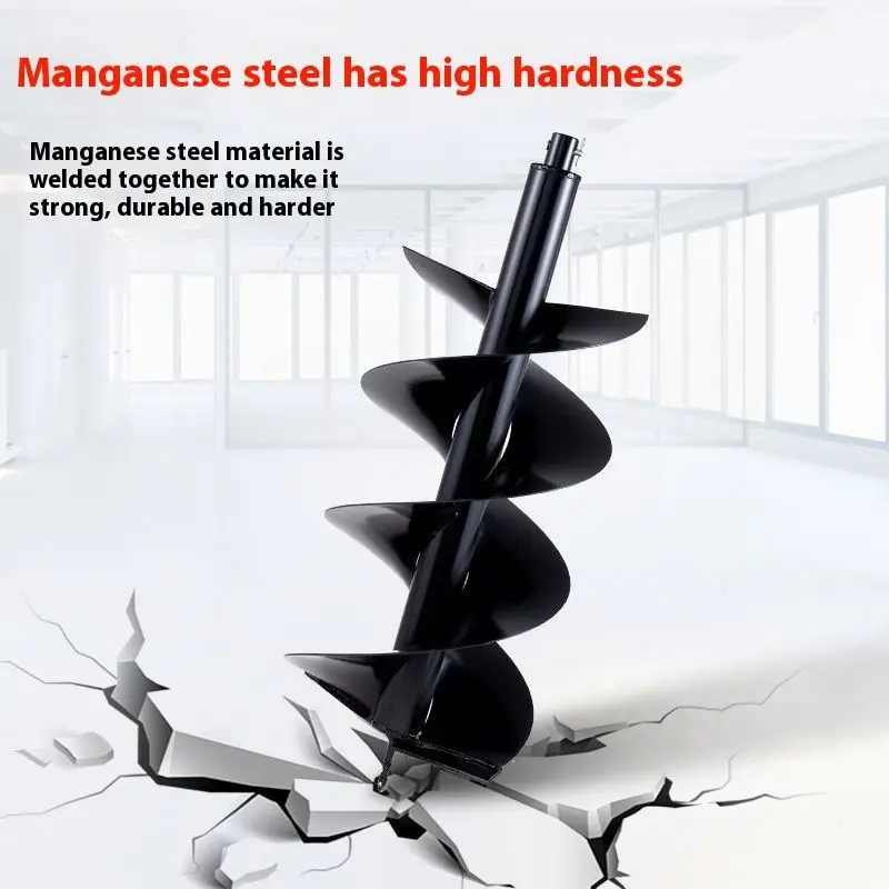 Factory 320 Weight Earth Auger Ground Drill Single and Double Blade Twist Drill With Spiral Rod Earth Auger Made Manganese Steel