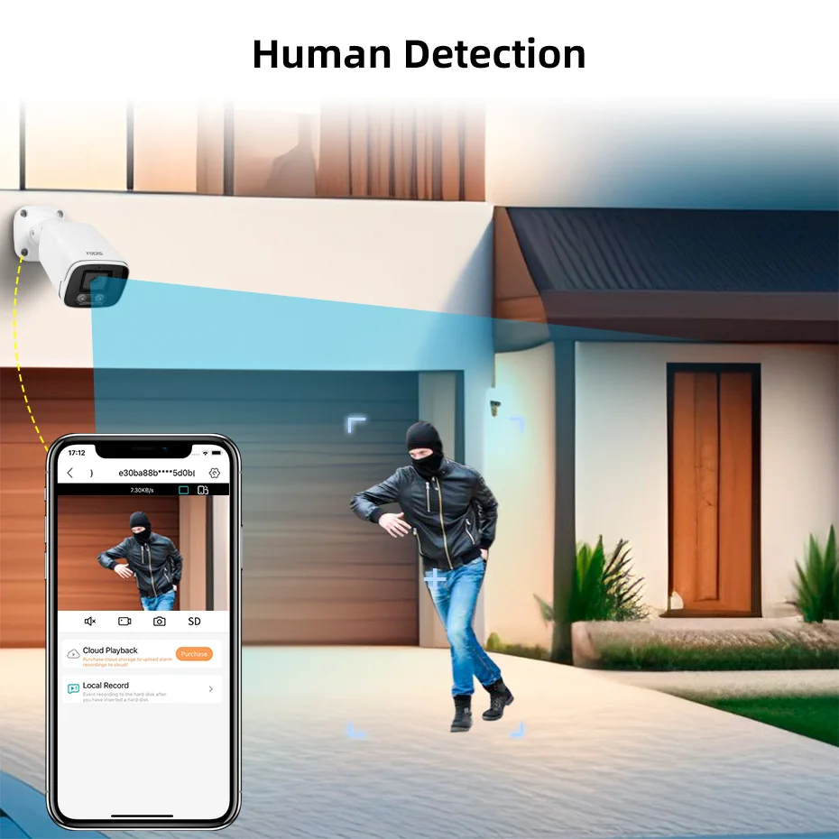 KERUI 8MP POE Camera Vehicle Audio Face Detection Home Security Network Camera for NVR System Surveillance Bullet IP Camera CCTV