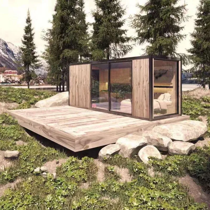 2023 Newest Modified Norwegian Mobile Living Tiny Container House Price Small Movable Prefab Cabin Wooden House Design