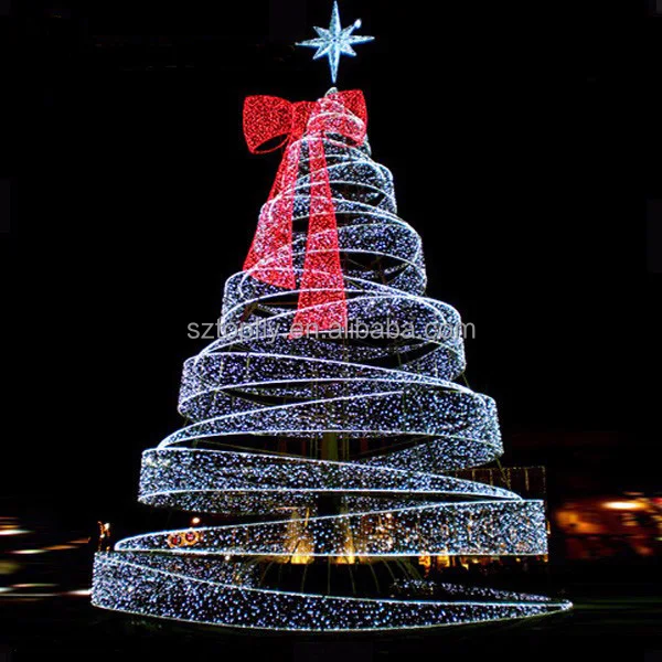 Commercial Outdoor Giant Christmas Tree LED Light LED Spiral Christmas Tree