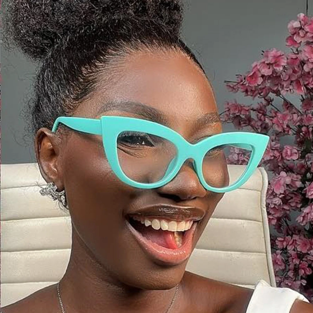 Women's Cat Eye Glasses Frame 2024 New Fashion Cat Eye Transparent  Eyeglasses Woman Retro Optical Clear Lens Spectacles Female