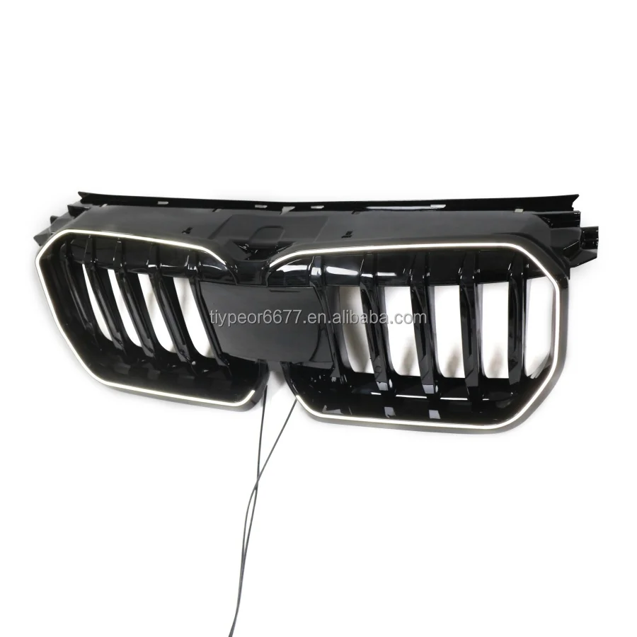 product tiypeor car front bumper led grille for bmw x1 u11 2023   2025 single bar led front bumper kidney grille mesh grille-4