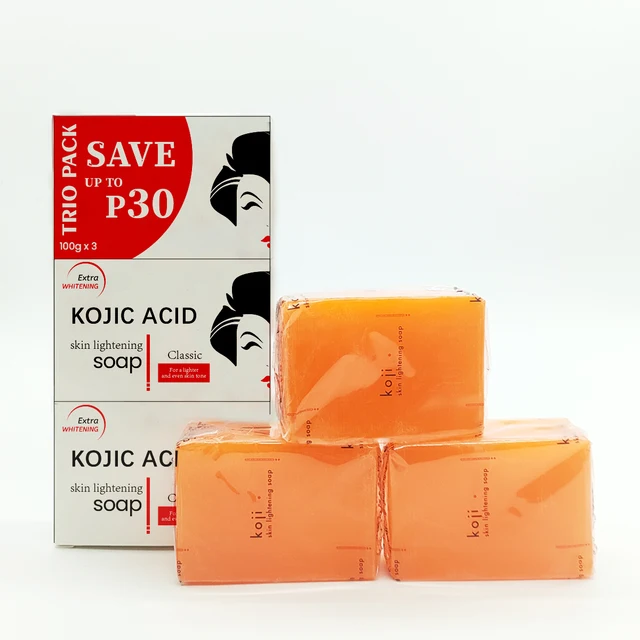 OEM ODM High Quality Trio Pack Kojic Acid Turmeric Collagen Soap Kojic Acid Body Wash Organic Natural Kojic Acid Soap