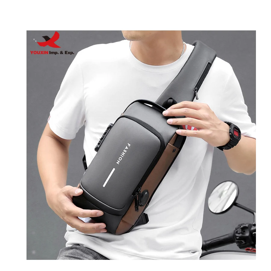 New Fashion Waterproof Chest Bag Usb Men Crossbody Mens Chest Bags Sling Bag Buy Mens Chest