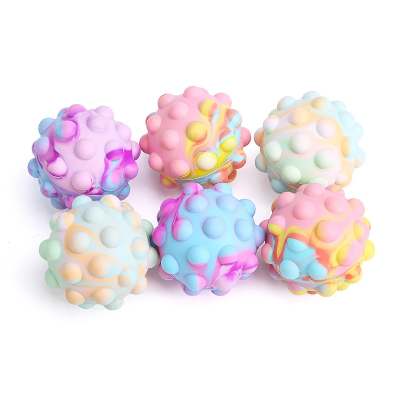 Colorful Kids Fun Silicone Ball Pop Fidget Stress 3d Popper Toy Bubble Squeeze Vent Ball Pop