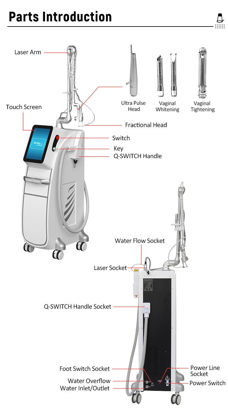 Vertical Fractional Co2 Laser And Picoseond Laser Within Two Handles Cutter Fractional 4D Q-Switched Nd Yag Laser Series Co2 Cutting Machine 2