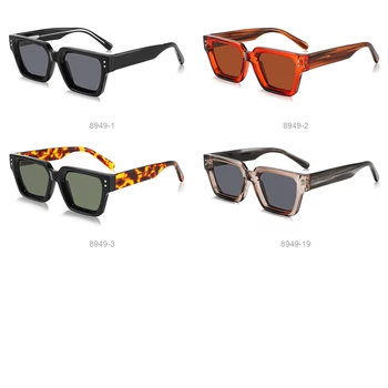 2024 fashion high quality wholesale factory  acetate sunglasses men TR90 square frame polarized sunglasses