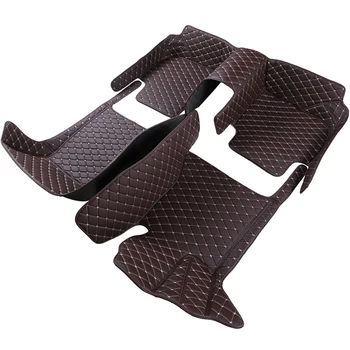 Custom Luxury Leather Car Mats Diamond Carpet Matt Foot Liner Pad Auto Interior Accessories 5D Car Floor Mats