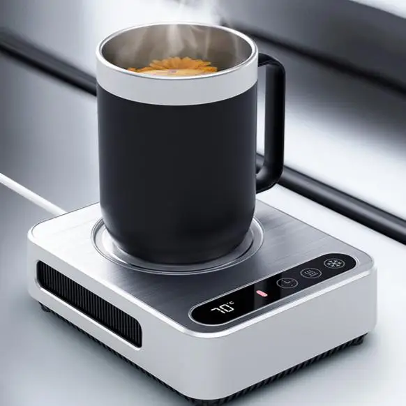 Desktop Electric Drink Cooling Heating Pad with LED Display Fast Beverage Chiller Heater for Milk Tea Beer Office Home Use 2