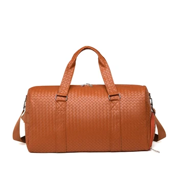 High quality woven PU fashion travel bag, large capacity travel bag, handbag, women's weekend luggage bag