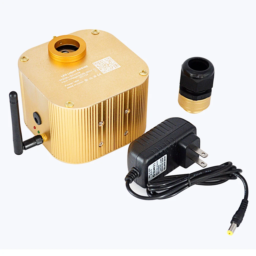 Мигающий светодиодный волоконно-оптический светильник RGBW с управлением через приложение по Bluetooth 16 Вт эффектом звездного неба для украшения потолка