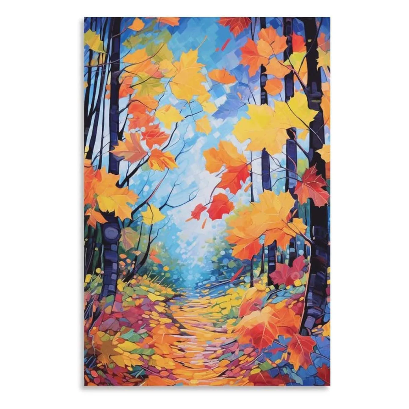 Colorful Autumn Oil Painting Abstract Forest Custom Nature Canvas Art Poster Wall Art Picture Print Modern Family Bedroom Decor