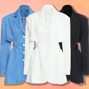 Spring and Autumn New Small Suit Women's Fashion All-match Hollow Backless Suit Jacket Women