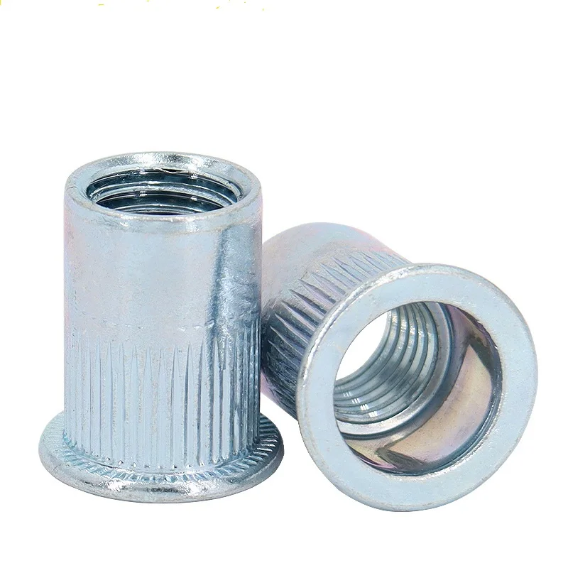 Factory Stock Stainless Steel Flat Head Rivet Nut With Knurled Flat