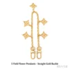 Vertical gold field character 5-flower decoration, 30cm