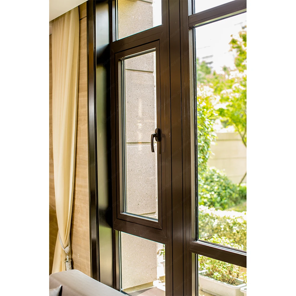 Aluminium profile for casement window with tempering coating outward opening window and fixed part home toilet window