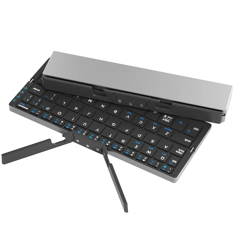 Teclado Sem Fio Dobrável Portátil Bluetooth BOW Recarregável com Suporte
