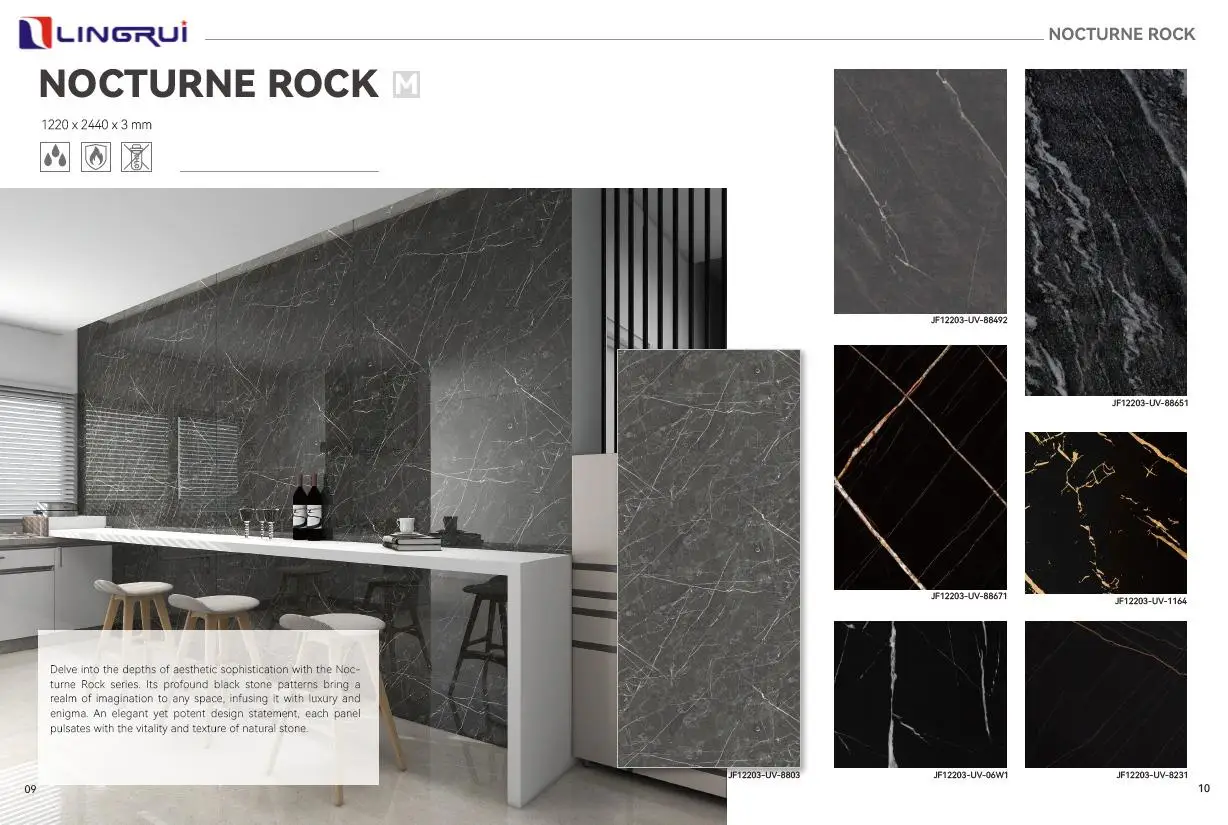 Waterproof and Moisture-Proof 3D High Glossy PVC Marble Wall Panel UV ...