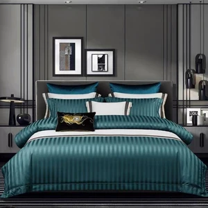 Wholesale Cheap Price Apartment Duvet Cover Bedsheet Set Satin Woven Printed Quality All-Season Disposable Bedding Set