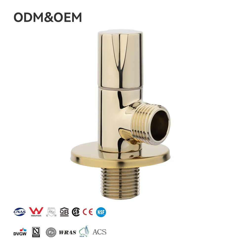 High Quality Chrome Gold Brass Angle Valve for Toilet with Female Thread Water Use 10 Year Warranty