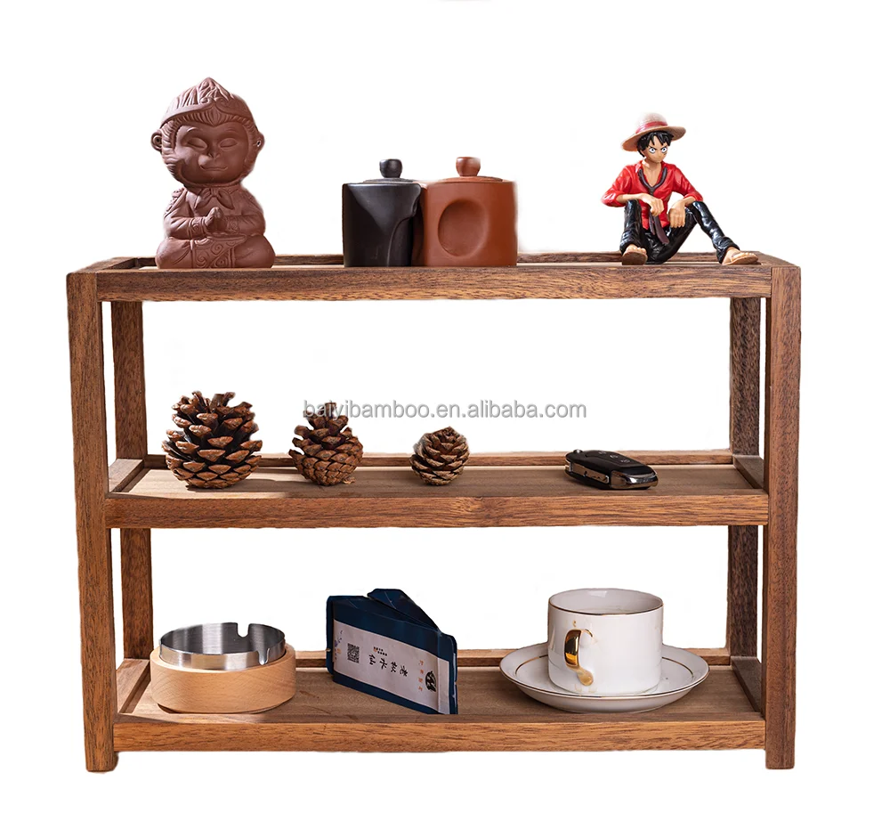 3tier Walnut Corner Shelfkitchen Bathroom Office Countertop Storage