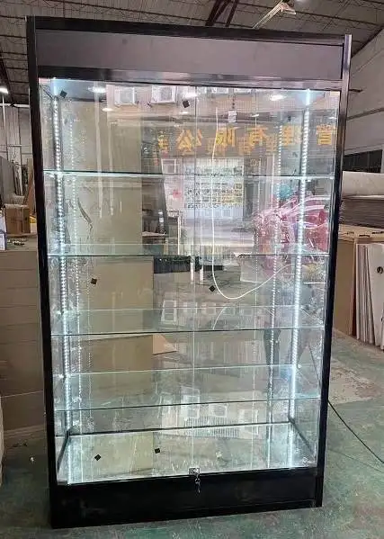 Cheap Glass Display Cabinet for Retail Store Lockable Smoke Shop Showcase with Lighting