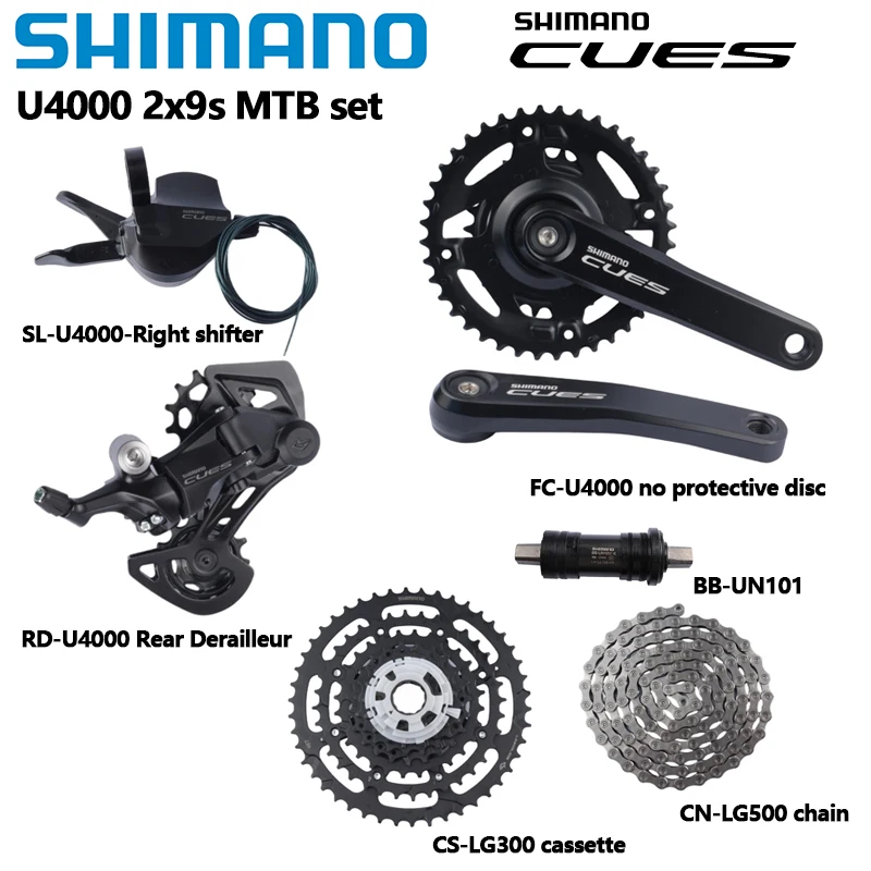 Shimano Cues U4000 2x9 Speed MTB Groupset & Derailleur