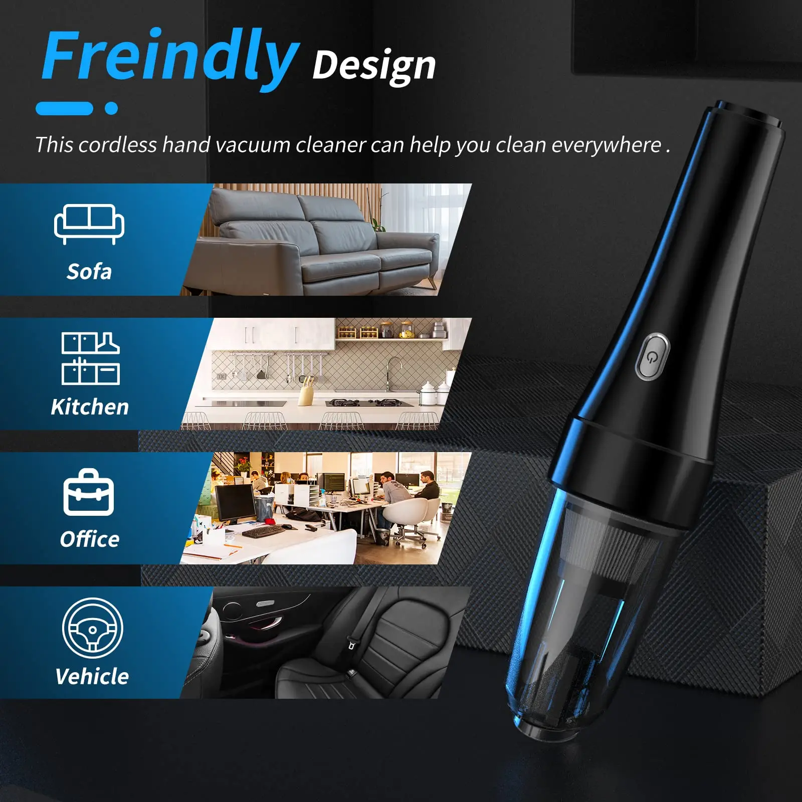 Беспроводной ручной мини-пылесос Dusbuster портативный пылесос 8000 па автомобильный со светодиодными фарами волосы домашних животных