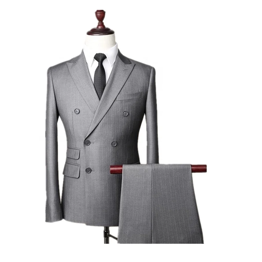 MTM Made to Measure Spring and Autumn Custom Menswear Dress Pants Suit Navy Blue Striped Business Man Suit