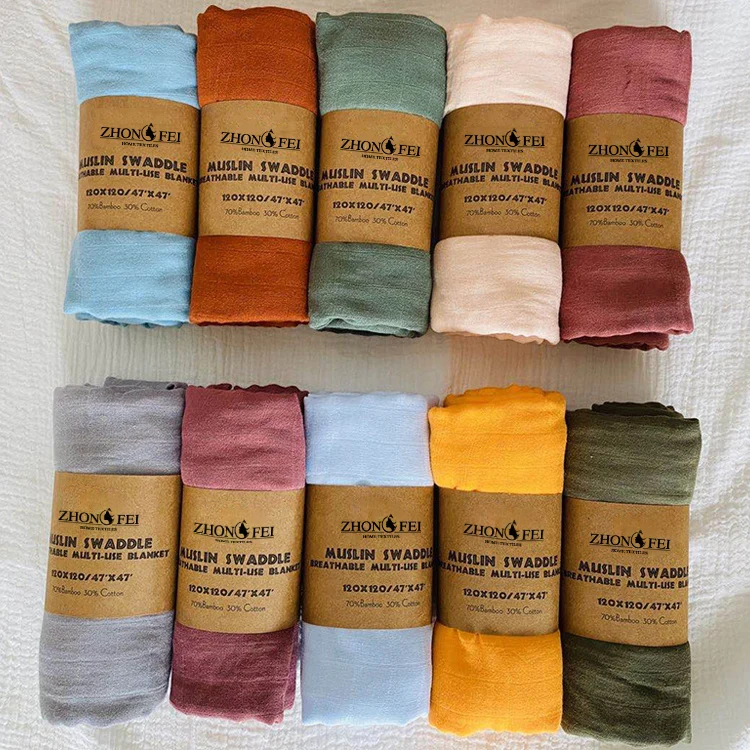 Wholesale Musln Baby Swaddle Blankets Neutral Recevng Blanket For...