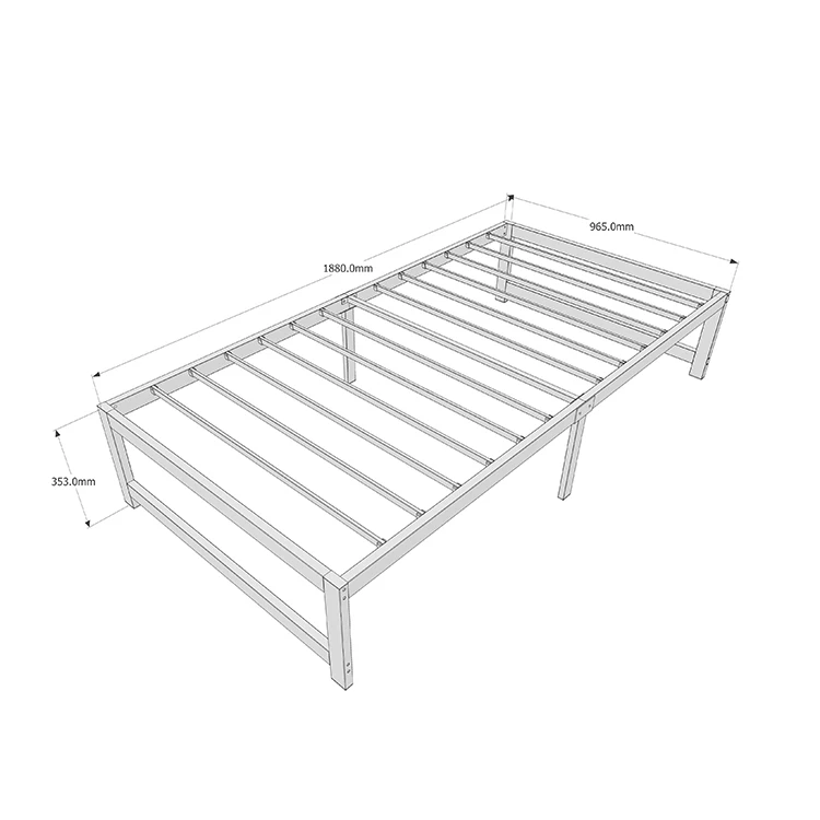 High Quality Cheap Assembly Black Basic Cast Iron Single Metal Foundation Bed