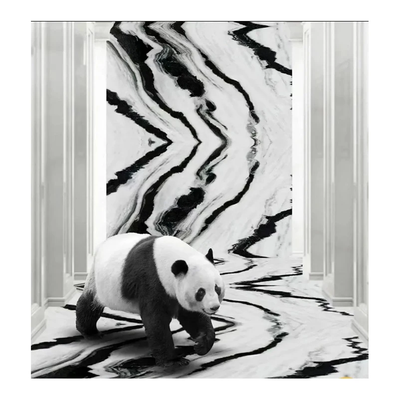 Panda White Marble Slab Polished Modern Natural Marble Tiles Dining Kitchen Living Room Stairs Tiles Bathroom Floor Countertops