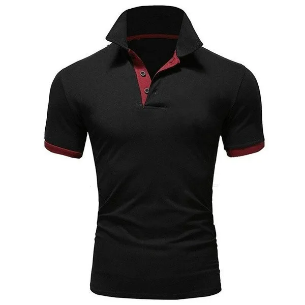 Discounted Custom Logo Men's Polo Shirt Short Sleeve Casual Slim-fit Cotton Tee Top