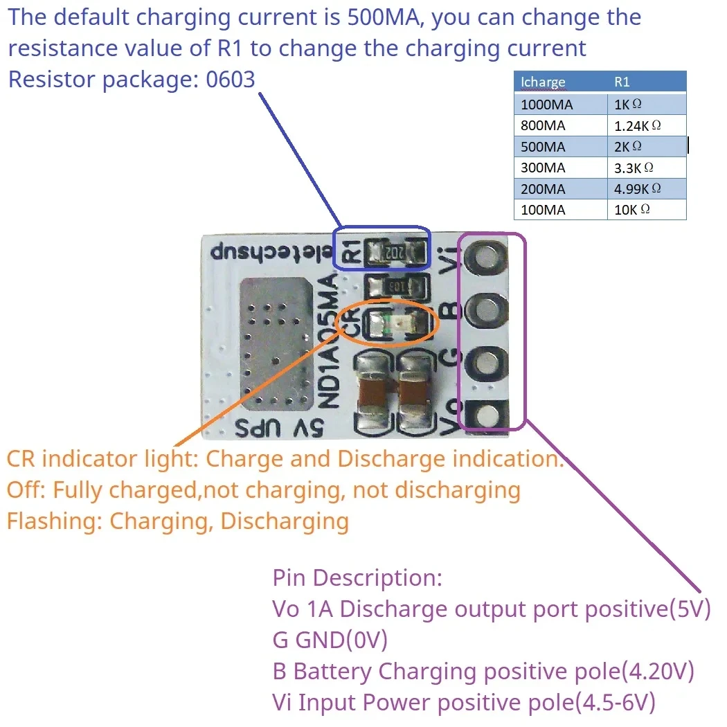 Ups Power Supply 5v 1a 3.7v 4.2v Li-ion Battery Charge Discharge Module ...