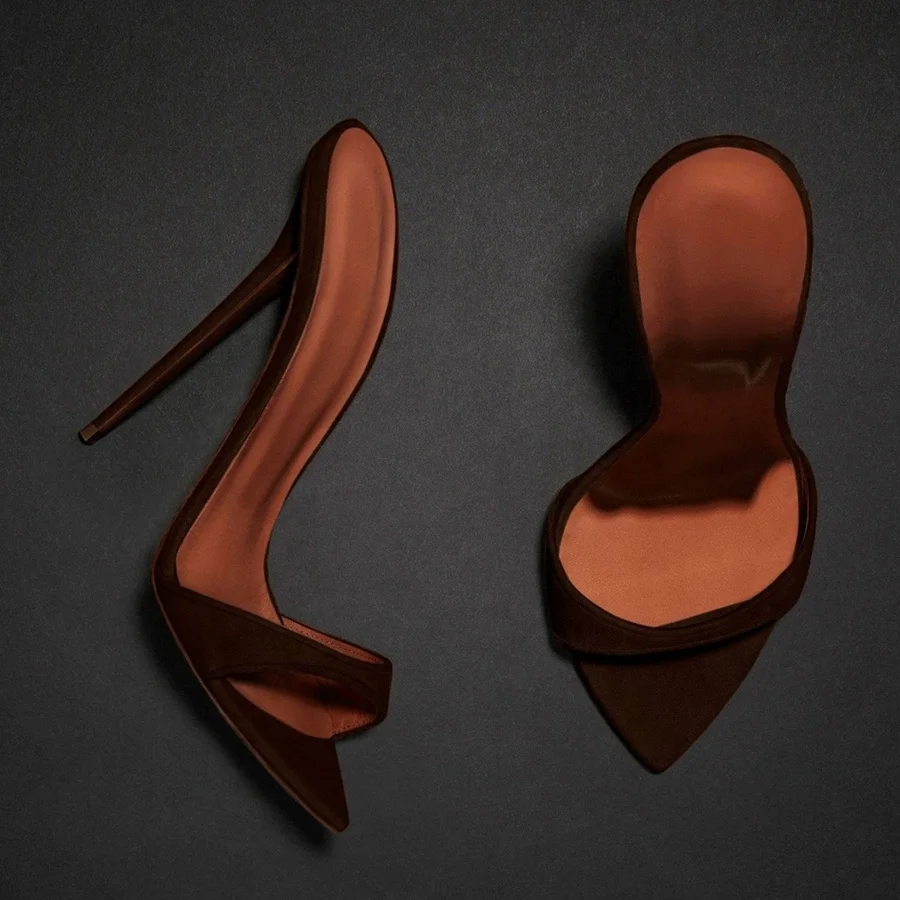 High Quality Stiletto Heel Summer Shoes Kid Suede Women High Heels Shoe Lady Sandal