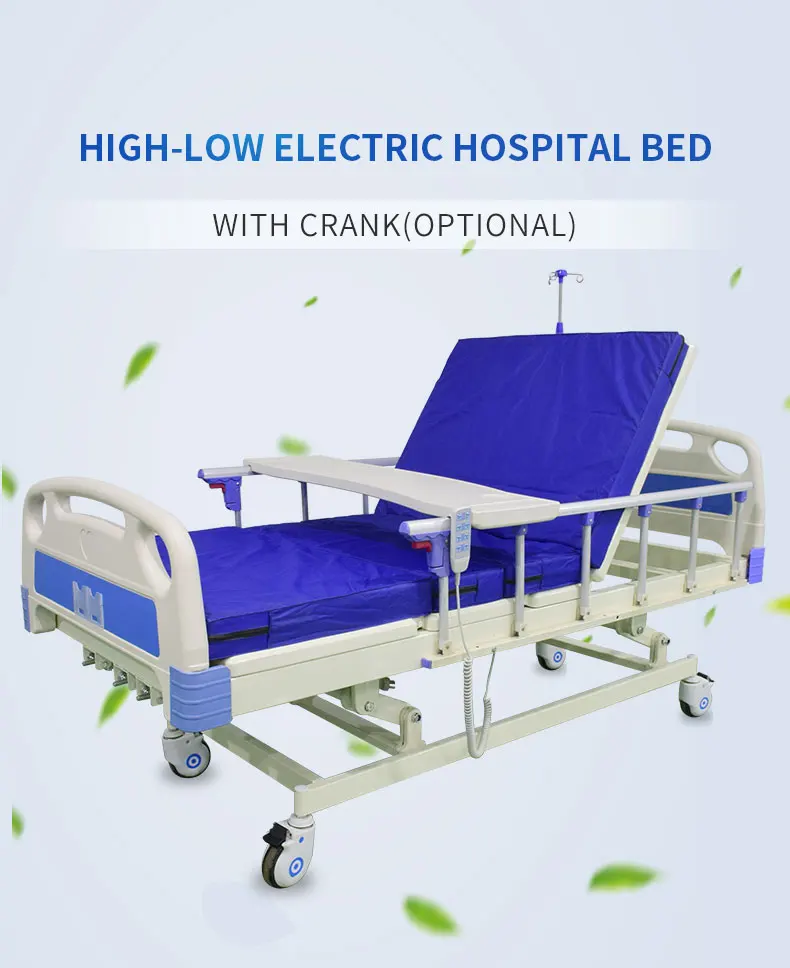 Adjustable 3 Function Medical Patient Bed Semi Automatic Hospital Bed