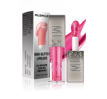Super Shine High Glitter Lip Gloss 6 Color Mineral Moisturizing Liquid Lipstick with Large Applicator Head Mirror Pearl Finish