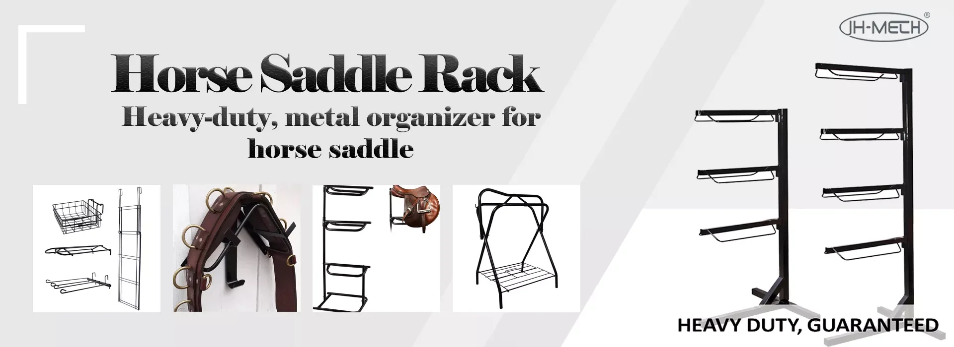 Jhmech Metal Standing Horse Saddle Rack Holds 16pcs Western Saddle