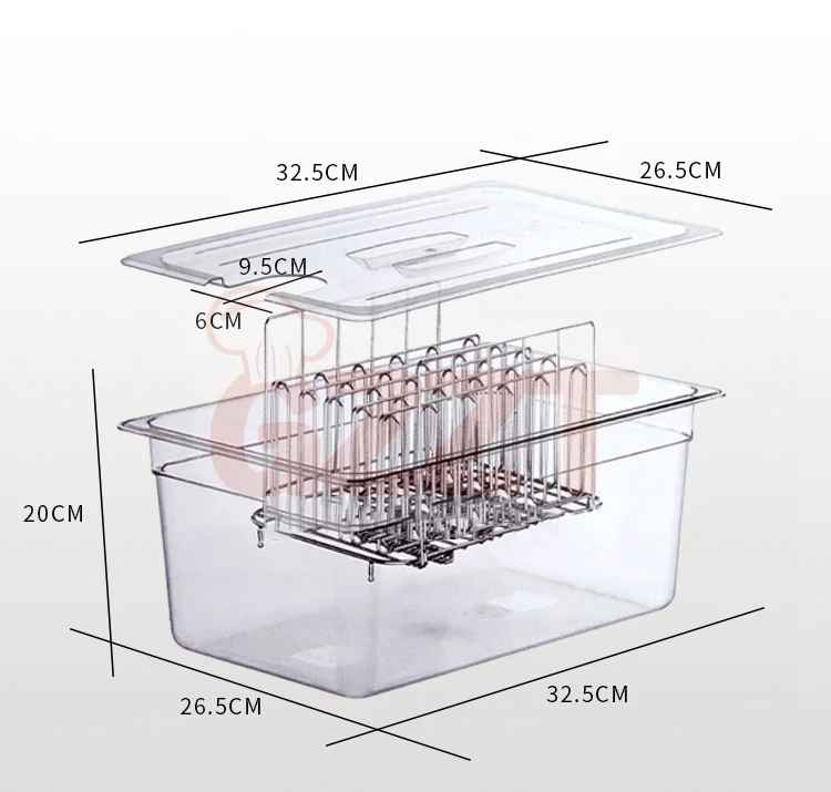 Sous Vide Container and Stainless Steel Sous Vide Rack - 11L