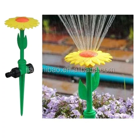 Rotating Water Sprinkler Farm Sprinklers Plastic Spike Sunflower Nozzles Used For Watering