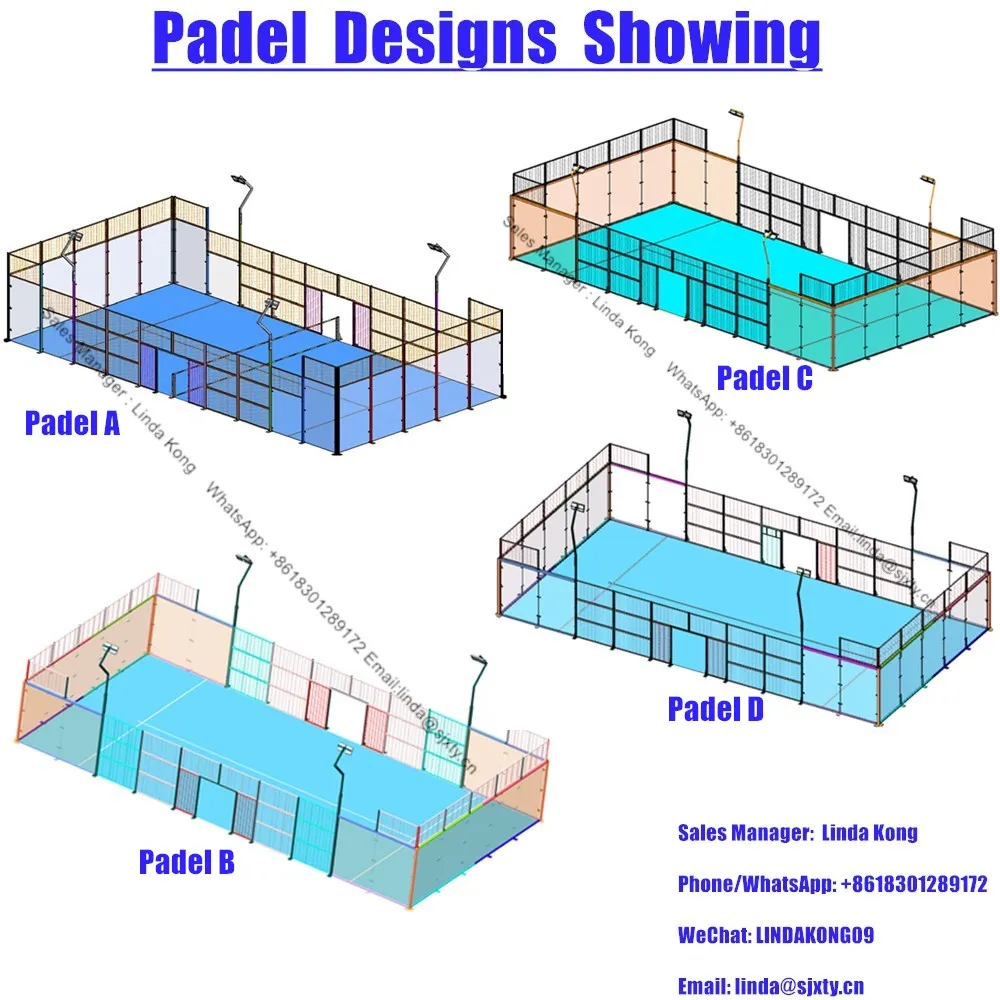 2024 New Padel Tennis Court Cover Steel Structure Panoramic Padel ...